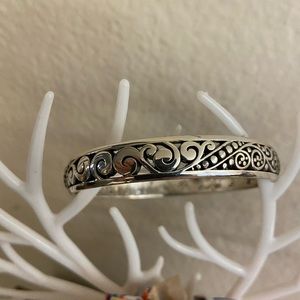 Gorgeous Vintage 80s Ornate Signed Silver Retired Brighton Bangle with Dustbag
